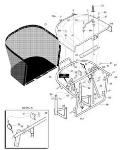 Part Location Diagram of 94908-860 Briggs and Stratton Top Collector Assembly
